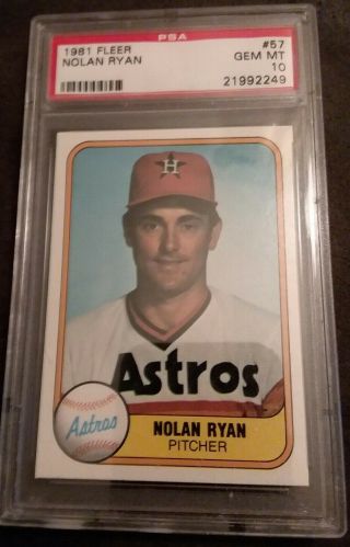 1981 Fleer 57 Nolan Ryan Houston Astros Hof Psa 10 Gem