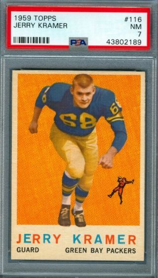 1959 Topps Football Jerry Kramer 116 Packers Psa 7 (nearmint)