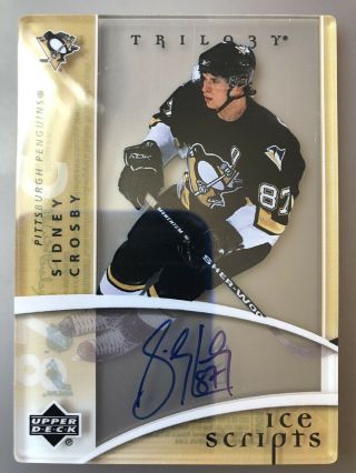 Sidney Crosby 2007 - 08 Upper Deck Trilogy Ice Scripts Hard Signed Auto Ssp