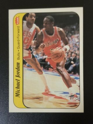 1986 Fleer Michael Jordan Sticker Rookie Card.  In.
