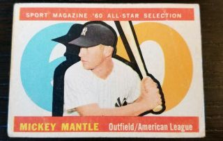 1960 Topps 563 Mickey Mantle - All - Star Yankees Fair