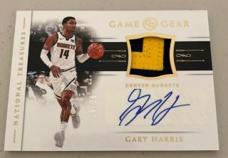 2018 - 19 National Treasures Gary Harris Jersey Patch Auto Card 06/25 Nuggets