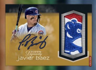 2018 Topps Bunt Javier Baez Cubs Dynasty Gold Sig Relic 10cc Digital Card