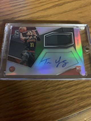 Trae Young 2018 19 Spectra Prizm Rpa Rookie Rc Auto 2 Color Jersey Patch /299