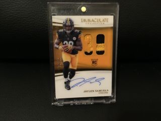 2018 Immaculate Jaylen Samuels Rpa Rookie Numbers 2 Color Auto Patch Sp 9/38