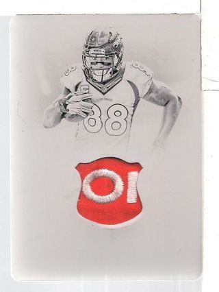Demaryius Thomas 2014 National Treasures Jersey Patch Printing Plate 1/1 Tp10