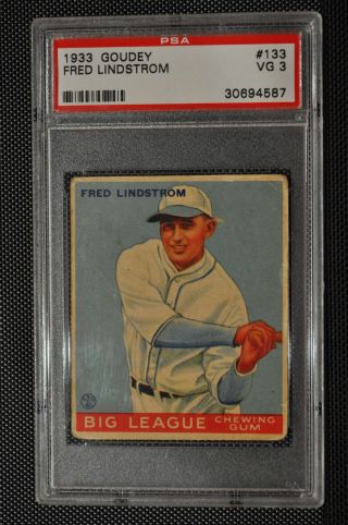 1933 Goudey - Fred Lindstrom - 133 - Psa 3 - Vg Offers Welcome