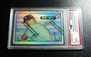 1996 Topps Finest Mickey Mantle 1951 Reprint Refractor Psa 9