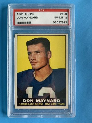 1961 Topps 150 Don Maynard Psa 8 Rookie Rc