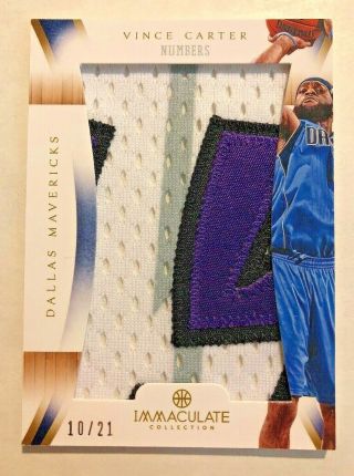2012 Ip - Vc Immaculate Numbers Vince Carter Jumbo 4 Color Patch /21 Mavericks