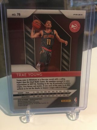 2018 - 19 Panini Prizm Choice Trae Young BLUE GREEN YELLOW REFRACTOR RC 78 HAWKS 2