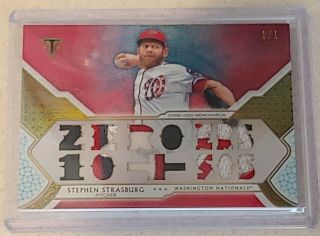 1/1 Stephen Strasburg 2018 Topps Triple Threads 3/color Patch Relic Sick