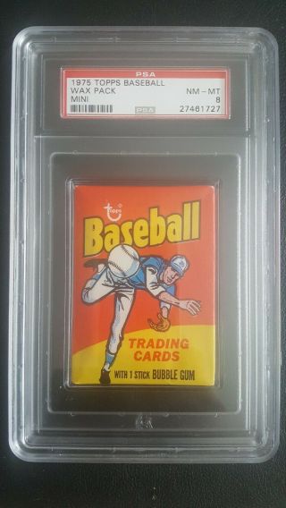 1975 Topps Baseball Wax Pack Mini Psa 8
