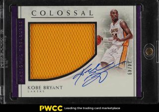 2016 National Treasures Colossal Kobe Bryant Auto Jersey Patch /49 8 (pwcc)