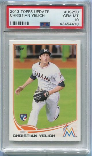 2013 Christian Yelich Topps Update Rookie Rc Us290 Brewers Psa 10 Gem 43454418