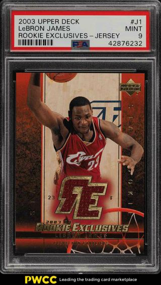 2003 Upper Deck Exclusives Jersey Lebron James Rookie Rc Patch Psa 9 (pwcc)