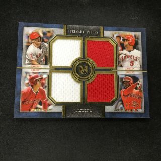 Mike Trout Shohei Ohtani Albert Pujols Upt 2019 Topps Museum Game - Relic /25