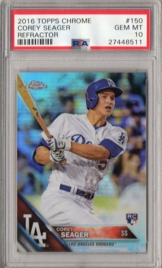 Psa 10 Corey Seager 2016 Topps Chrome Refractor Rookie 150 Rc Dodgers