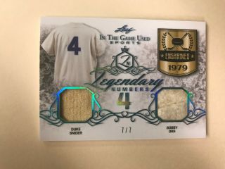 Duke Snider Bobby Orr 2019 Leaf In The Game Itg Jersey Relic Patch 7/7