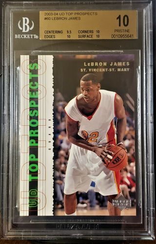 2003 - 04 Lebron James Ud Top Prospects 60 Bgs 10 Pristine Rookie Card Rc
