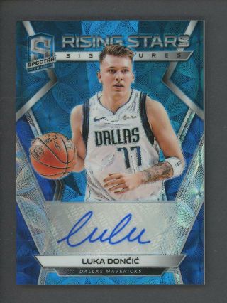 2018 - 19 Spectra Blue Prizm Rising Stars Luka Doncic Rc Rookie Auto 23/60