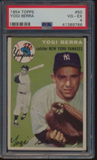 1954 Topps 50 Yogi Berra Hof Psa 4 Vgex 52050
