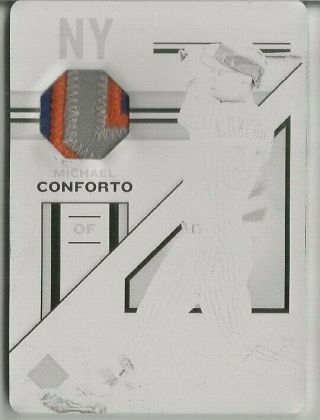 2019 Chronicles Michael Conforto Game - Worn Patch Printing Plate Sp 1/1 Mets Ssp