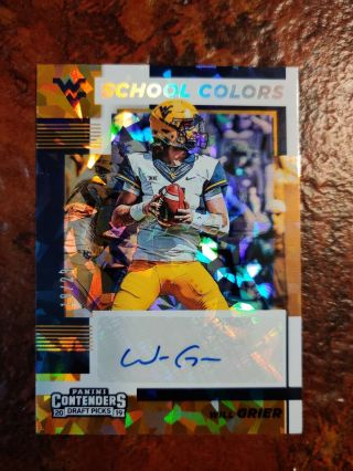 2019 Panini Contenders Will Grier Cracked Ice Auto School Colors 18/23