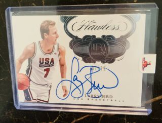 Larry Bird 2017 - 18 Flawless Usa Team On Card Autograph 7/25 Jersey Number Wow