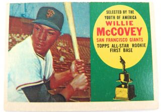Baseball.  1960 Topps,  Willie Mccovey 316 Rookie Card,  Ungraded.