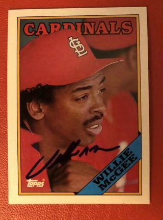 Willie Mcgee St Louis Cardinals Signed 1988 Topps 160 Ip Auto