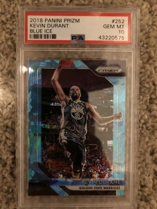 Kevin Durant 2018 - 19 Panini Prizm 252 Blue Ice 1/99 1/1 Psa 10 Warriors Finals