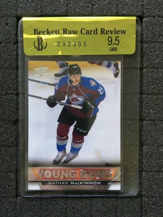 2013/14 Ud Upper Deck Nathan Mackinnon Young Guns Rookie Card Rc Bgs 9.  5