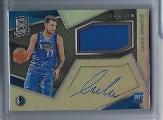 Luka Doncic Rc 2018 - 19 Panini Spectra Rpa Rookie/patch/on Card Auto Prizm 93/299