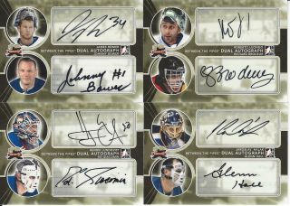 11 - 12 In The Game Between The Pipes James Reimer Johnny Bower Dual Autograp