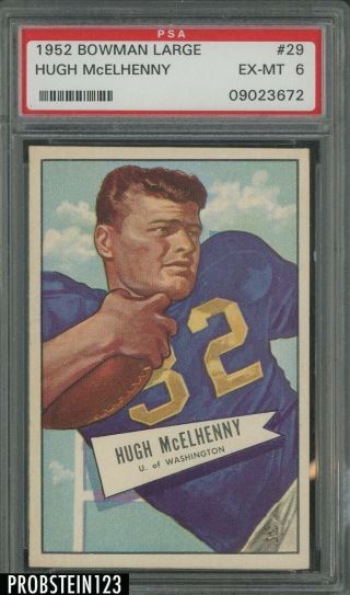 1952 Bowman Large Football 29 Hugh Mcelhenny Rc Rookie Hof Psa 6 Ex - Mt