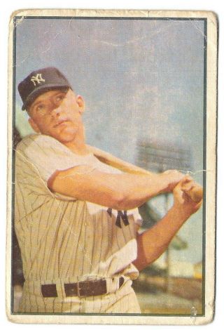 1953 Bowman Color 59 Mickey Mantle York Yankees Poor