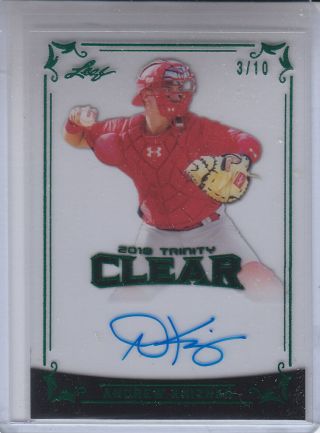 2018 Leaf Trinity Clear Auto Green Andrew Knizner St Louis Cardinals 3/10 Ca - Ak2