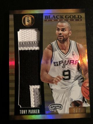 Tony Parker “black Gold Threads” 2014 - 15 Gold Standard.  Numbered To Just 3 Of 7