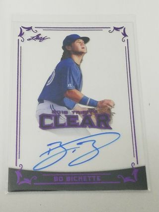 2018 Leaf Trinity Baseball Clear Autographs Ca - Bbi Bo Bichette