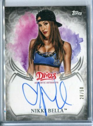 2015 Topps Wwe Undisputed Nikki Bella Black Auto Autograph 28/50 Divas Wrestling