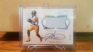 Hines Ward 2018 Panini Flawless Jersey 2 Color Patch On Card Auto Autograph /15