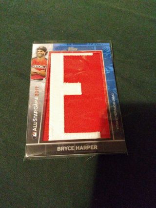 Bryce Harper 2018 Topps In The Name All Star Relic Worn Letter " E " Patch Sp 1/1