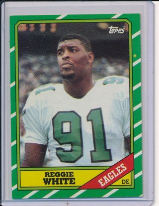 1986 Topps Football 275 Reggie White Eagles Rc Rookie Card Hof