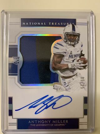 2018 National Treasures Collegiate Anthony Miller 2 Color Rpa Rc Sp 05/25 Bears