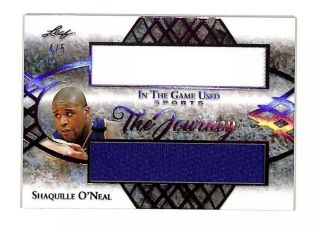 2019 Leaf In The Game Shaquille O’neal 4/5 Dual Jersey Patch Card Lakers