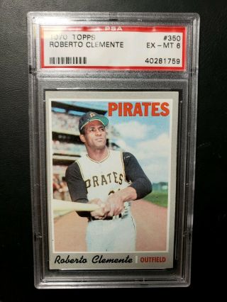 1970 Topps Roberto Clemente Psa 6 Ex - Mt Pittsburgh Pirates 350