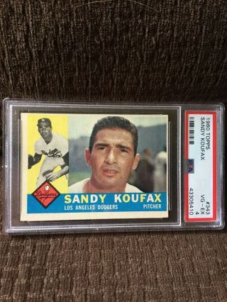 1960 Topps 343 Sandy Koufax Psa Vg - Ex 4