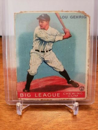 1933 Goudey Gum Lou Gehrig Rookie Card Wow Rc Bv$15,  000 (read)