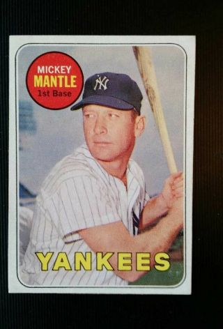 Mickey Mantle 1969 Topps 500 York Yankees Hof (altered)